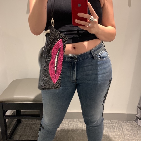 Bead Sequin lip clutch - Picture 4 of 15